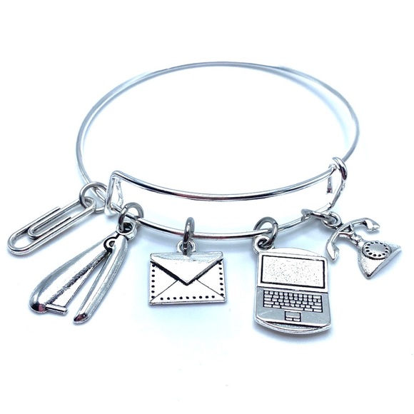 Secretary Bracelet Office Worker Charms Bangle - Picture 2 of 7